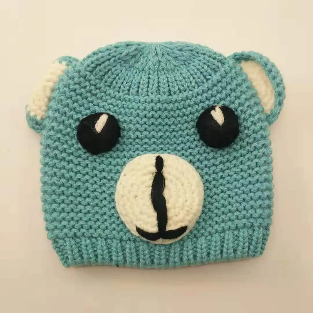 
Cute cartoon monkey face Wholesale Hat Knit Beanie Winter Child Kid Baby Hat cookies beanies 