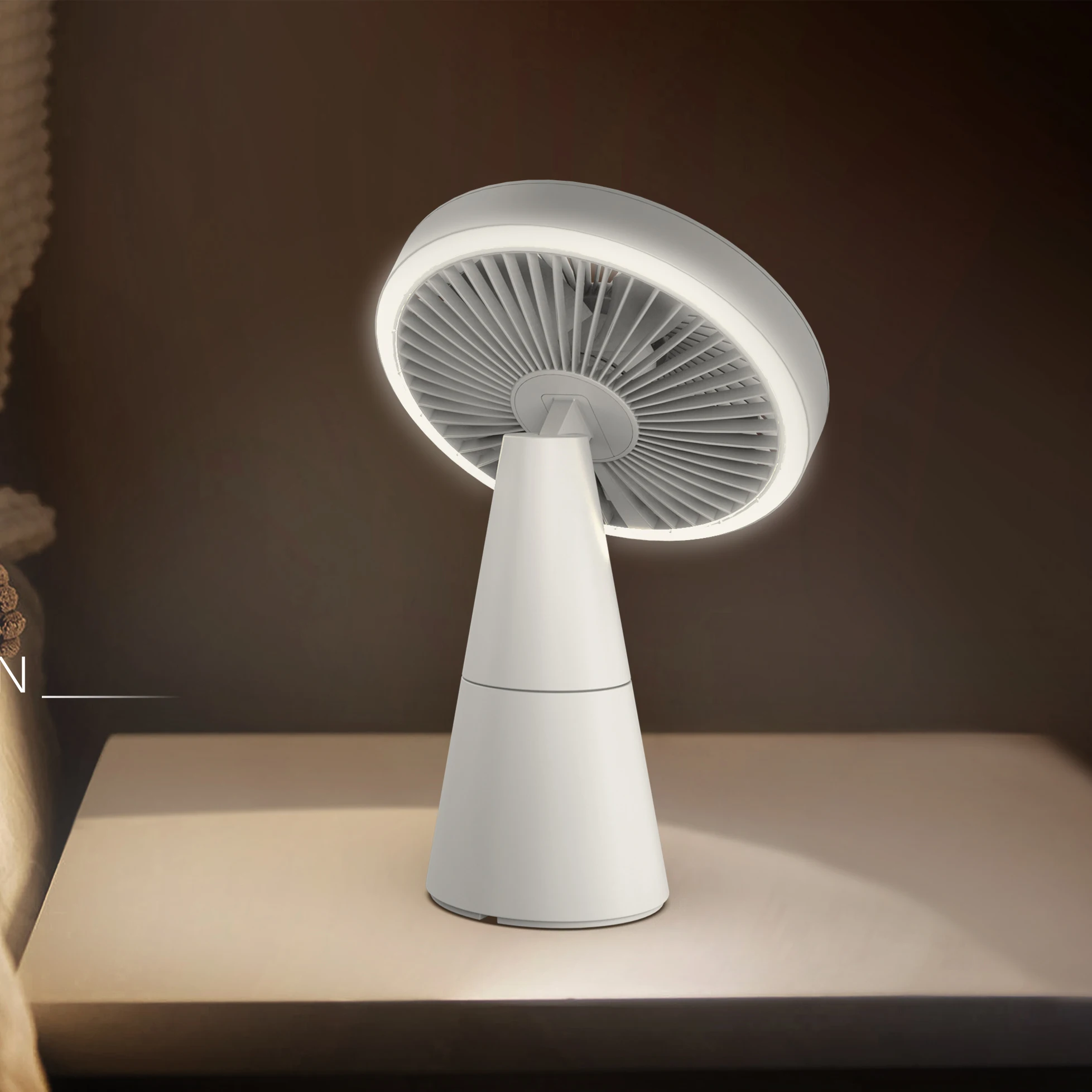 
Large Battery Capacity Mini USB Desk Fan, 3 Speed Personal Oscillating Small Desktop Table Quiet USB Rechargeable Fan 