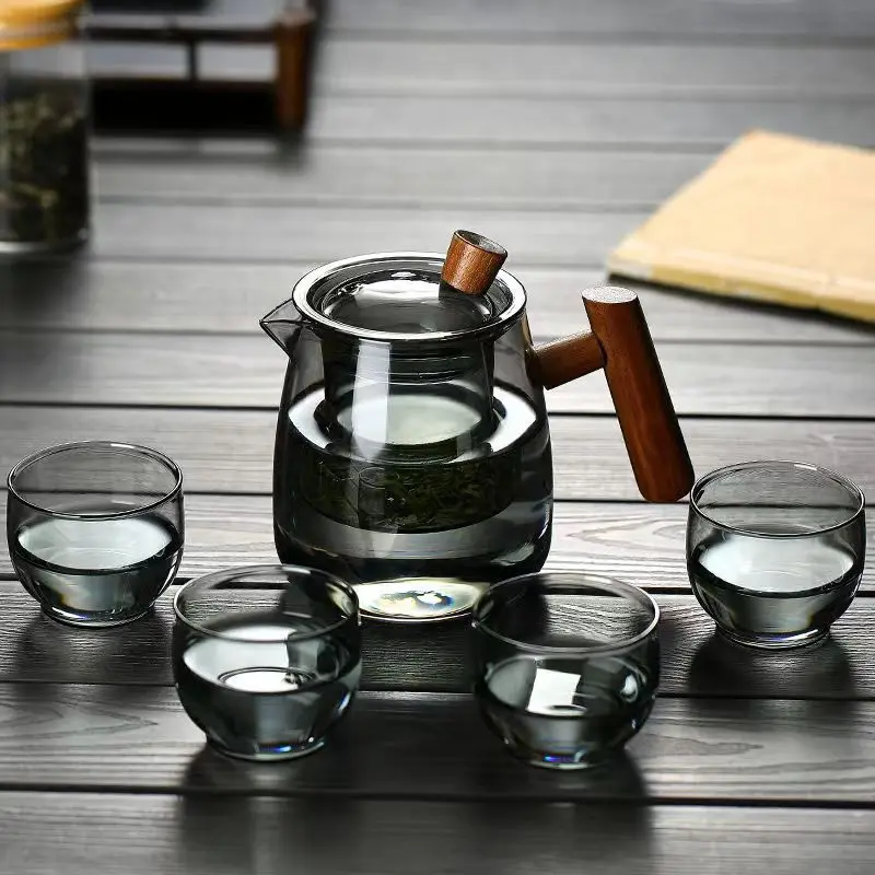 Online top selling Borosilicate Glass Tea pot tea pot set /teapot glass tea set/ new design tea sets with teapot