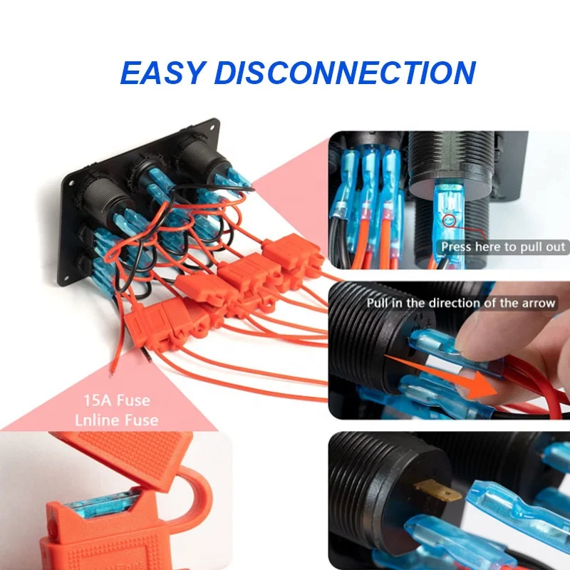 Водонепроницаемый 8 Gang кулисный переключатель Dual USB Автомобильное зарядное устройство цифровой вольтметр 12V Выход предварительно смонтированный панель с выключателями