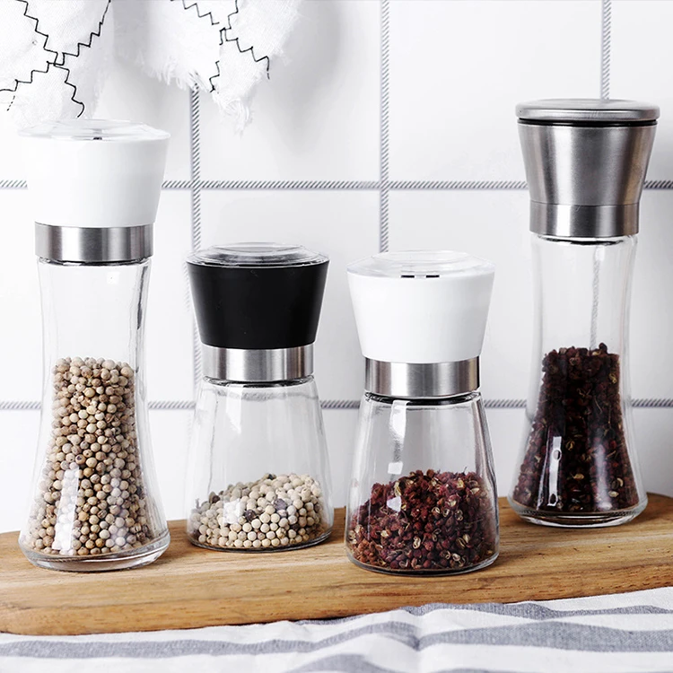 New Mechanical 150ml Manual Pepper Grinder Customized 180ml Stainless Steel Pepper Mill Kits