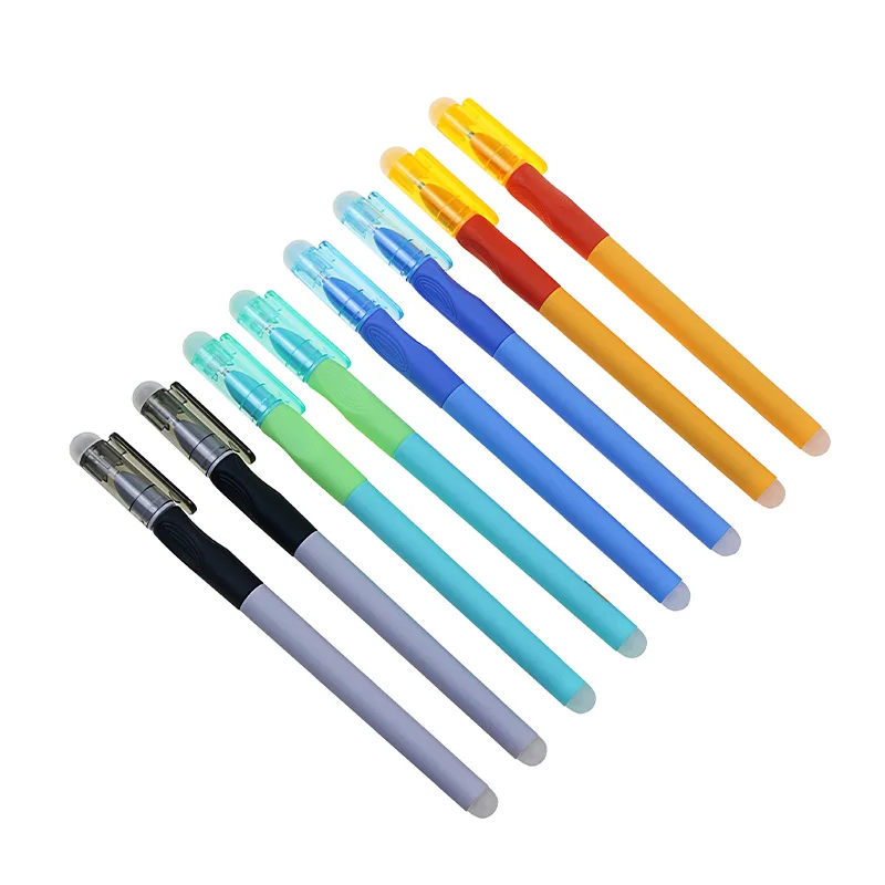 BECOL Wholesale Water-based Gel Ink Pen Protect Hand Heat Sensitive Erasable Pen Cute Student Plastic Gel Pen with Eraser