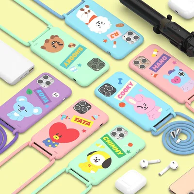 BT21 Kpop жидкий силиконовый чехол i защитный чехол для телефона TPU PC