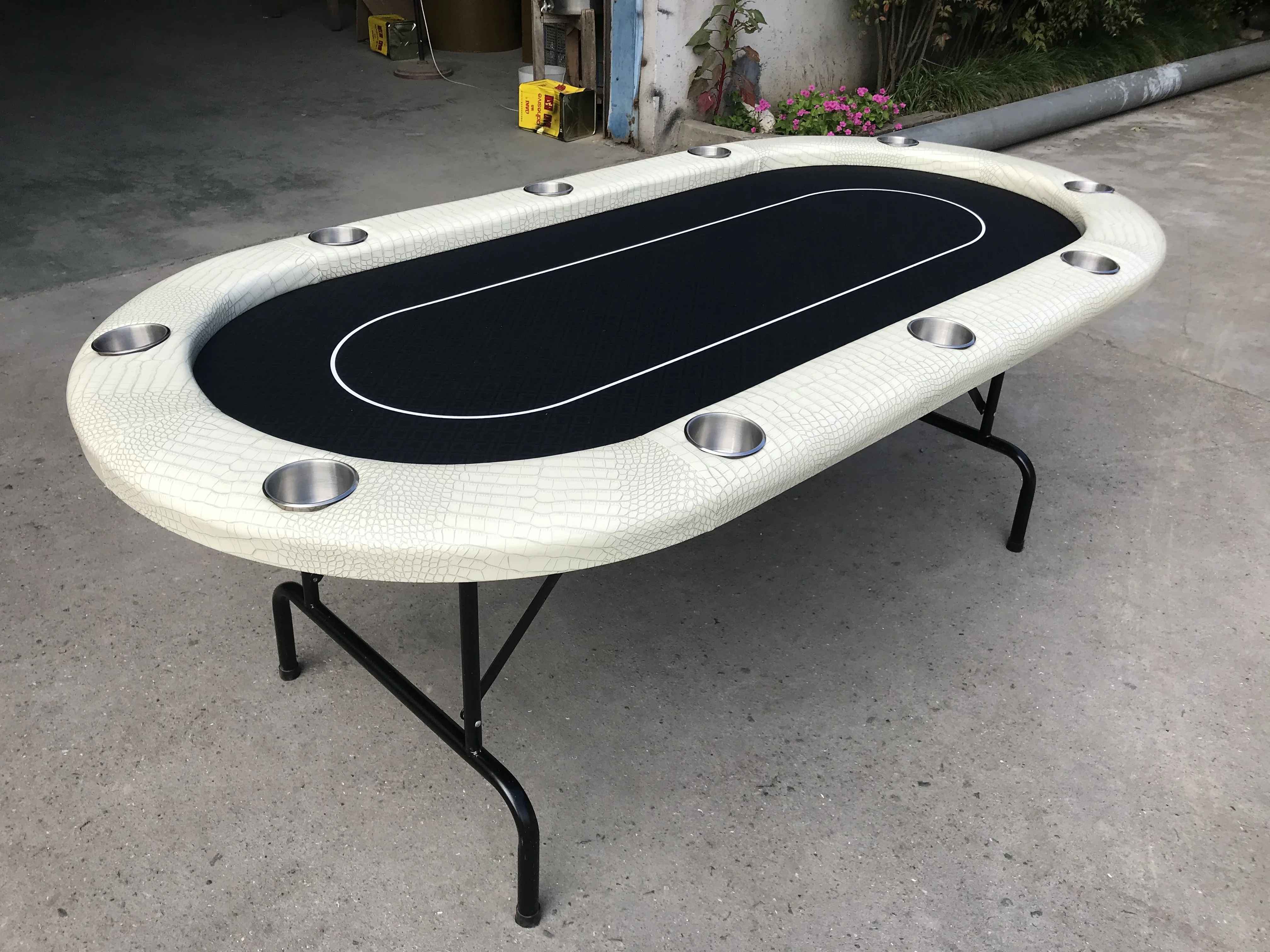 
84inch poker table with metal folding legs,custom size and custom logo,factory price 