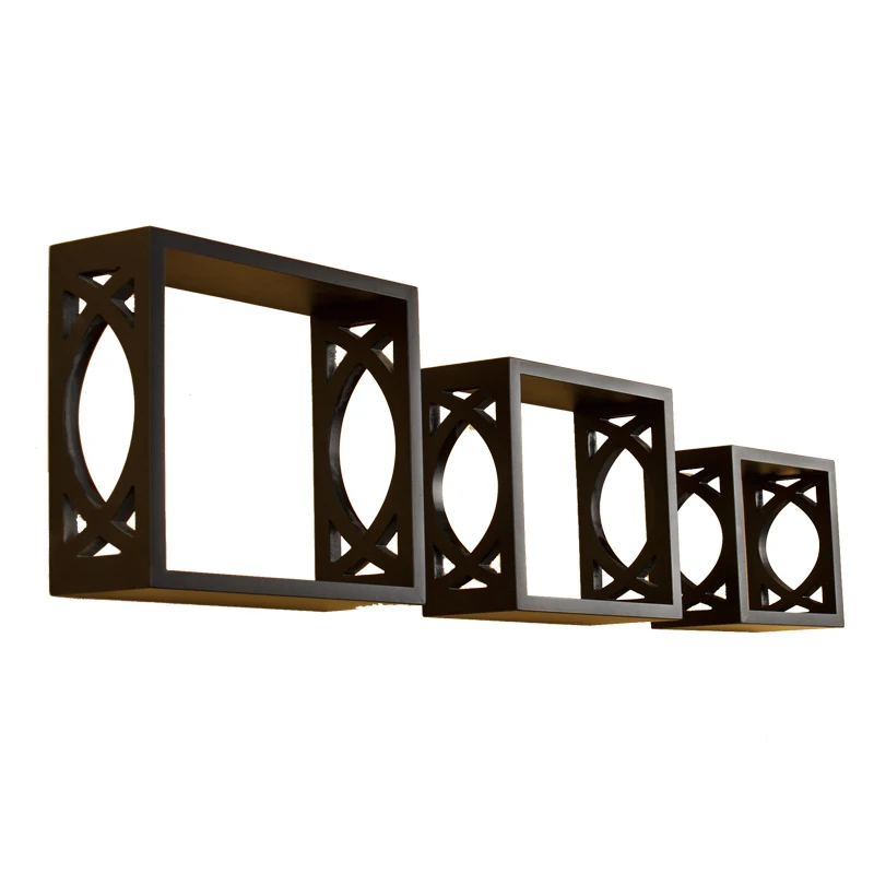 Creative Carved Hollow Wall Corner Racks Wall Corner Flower Pot Shelf Wooden Hanging
