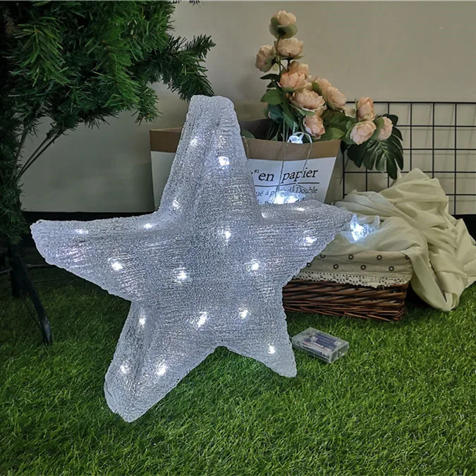 H43CM Five-pointed Star Star LED Table Lamp 3D Acrylic Statue Ramadan Decoration Battery Box lights of christmas