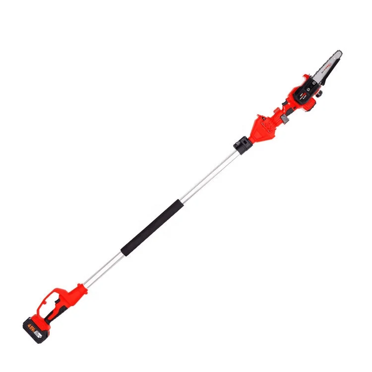 Electric 36V or 48V lithium battery chain saw telescopic long handle chainsaw