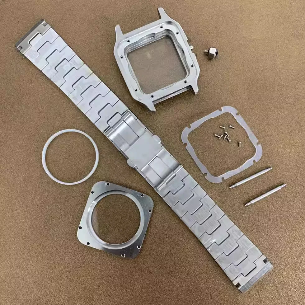 38mm Square Watch Case 316L Steel Watch Accessories Repair and Modification Parts for NH35 NH36 Automatic Movements