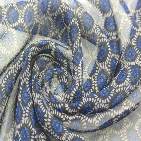 
small floral printing 100% mulberry pure silk crepe fabric 