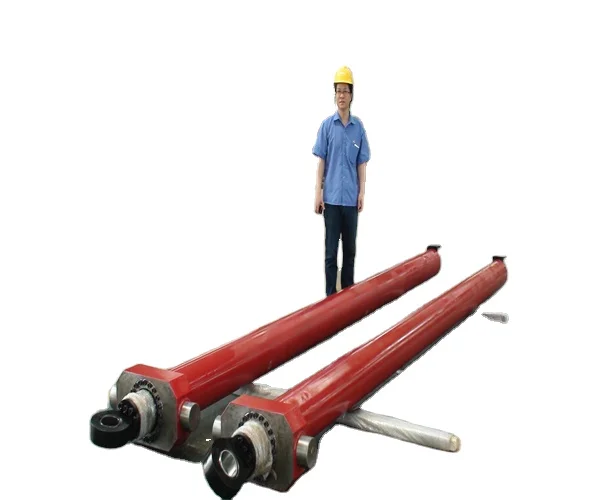 Telescopic hydraulic cylinder with long stroke for crane hoisting machine telescopic piston with flange factory direct sale