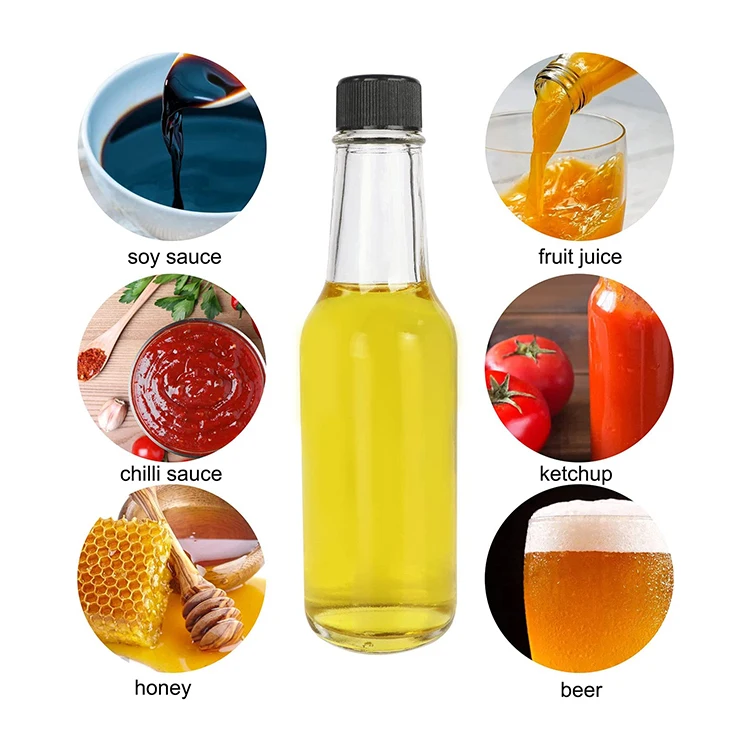 Cheap 90ml 150ml 250ml glass hot sauce bottles mini empty chilli tomato sauce bottle tabasco sauce bottles with plastic caps