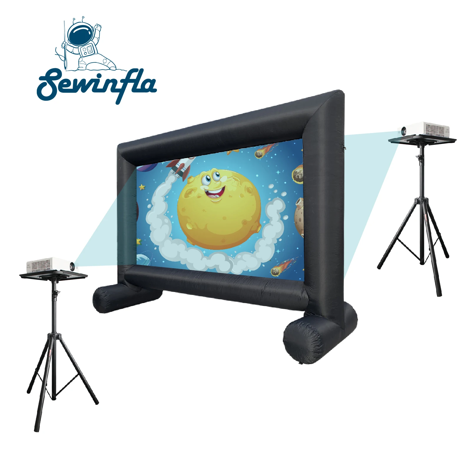 Sewinfla 16ft Inflatable Movie Projection Screen Inflatable Movie Screen Outdoor Inflatable Movie Screen