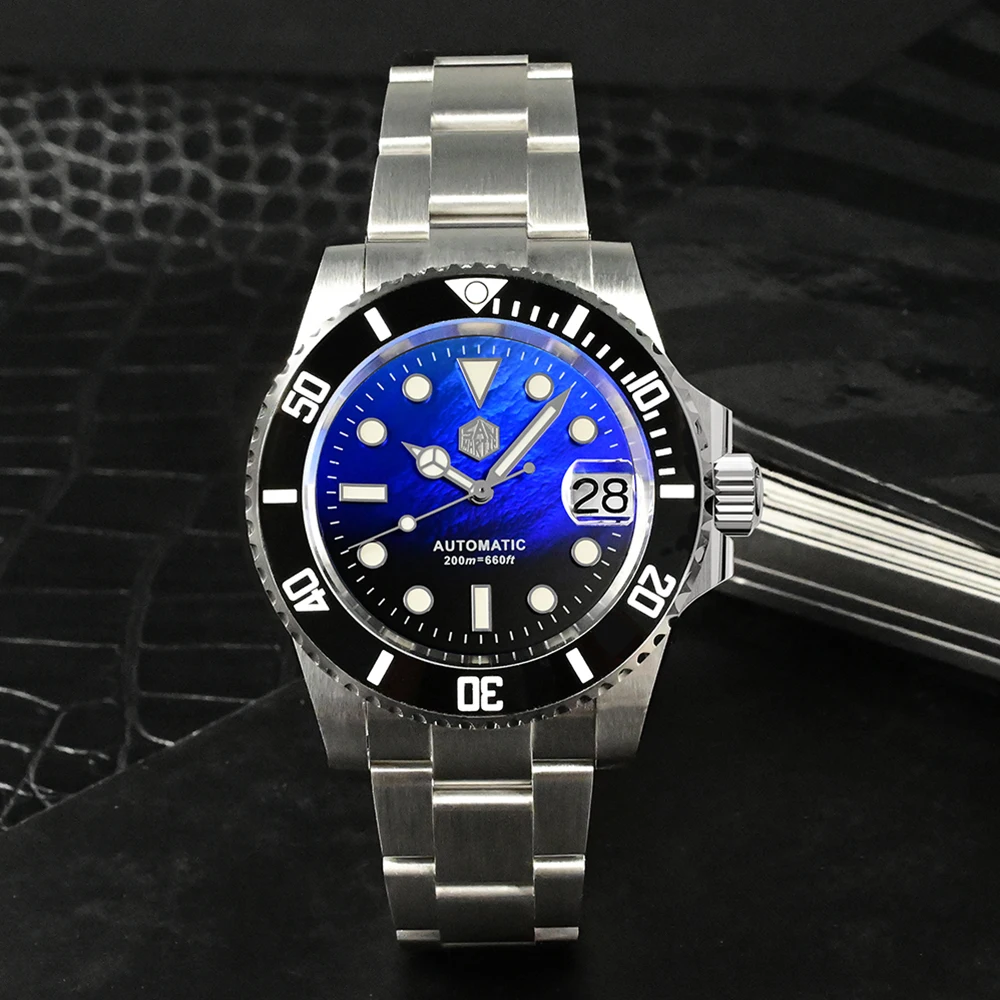 San martin high quality sapphire 20atm bgw9 shell dial nh35 mechanical automatic stainless steel diver dive watch man for sale