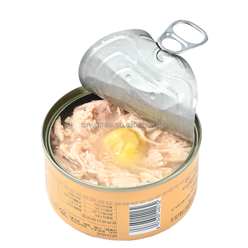 185g Round Metal Ring Pull Tinplate Can Empty Tuna Fish Tin Cans 840# 842# Food Canned With 4 To 6 Colors Customization
