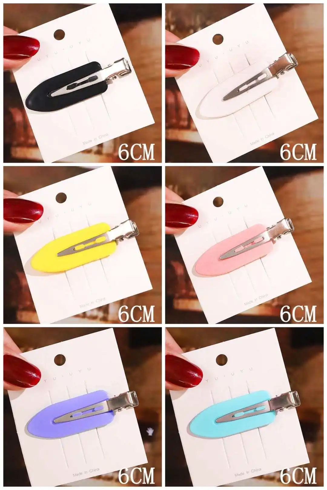 Hot Selling No Crease Acrylic Hair Clips For Women Or Girls Fashion Hair Accessories No Bend Curl Clips Small Leaves Hair Clip