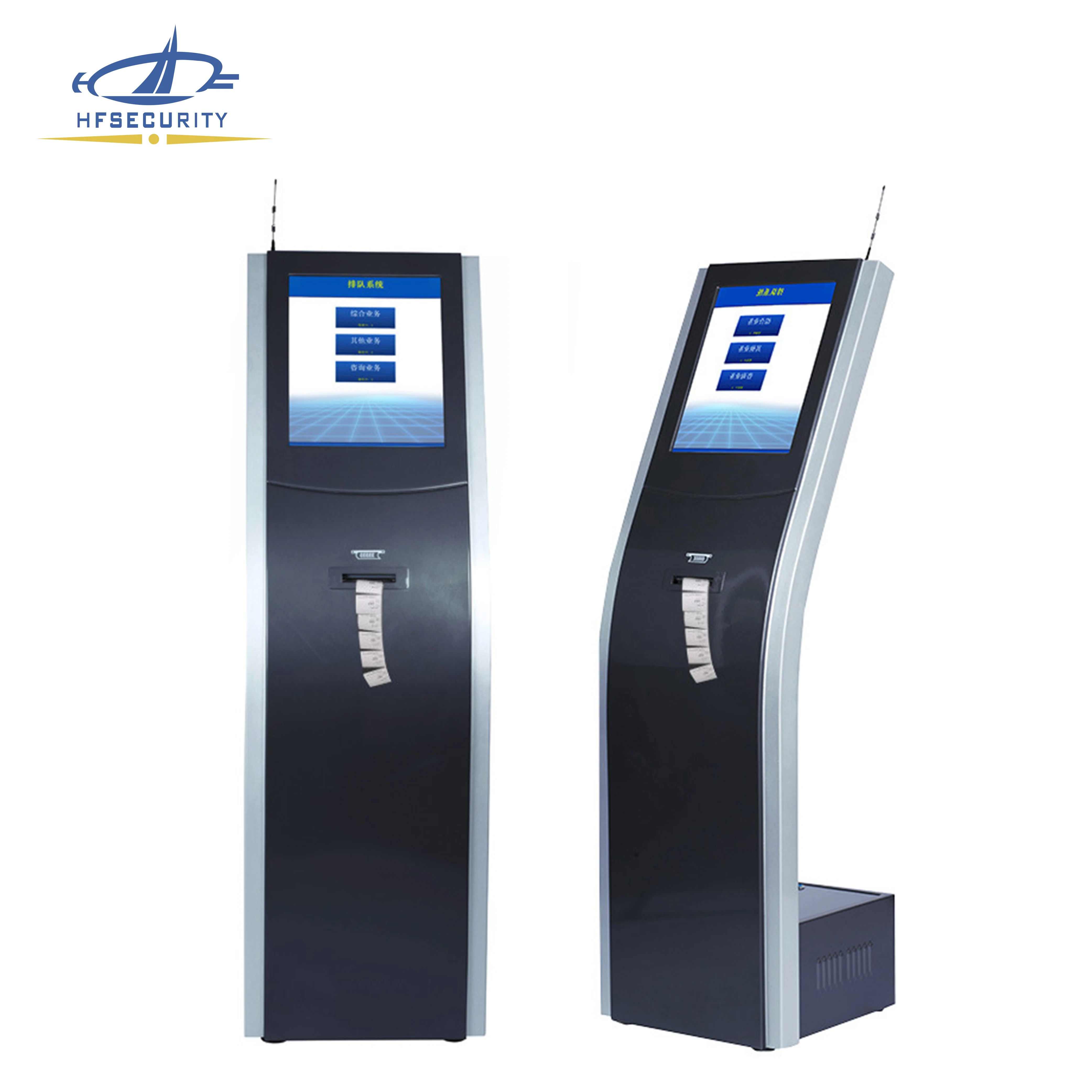 HFSecurity HF302 Android Window Floor Stand Self Service Banking Queuing Machine Kiosk with Thermal Printer Barcode Scanner