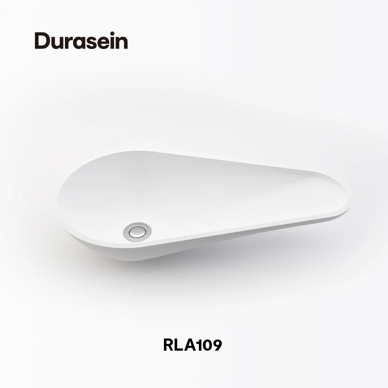 RLA109 Pure Acrylic Solid Bathroom Wash Basin Lavatory Sink Round Modern Stylish White Hotel Customized Accessory Durasein