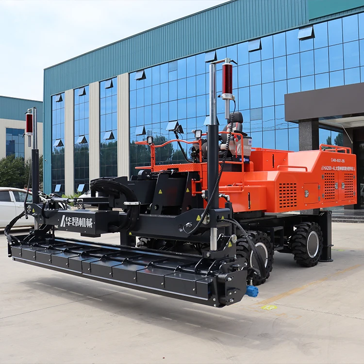 Factory direct High precision four wheel Large Automatic Concrete laser screed boom type leveling machine
