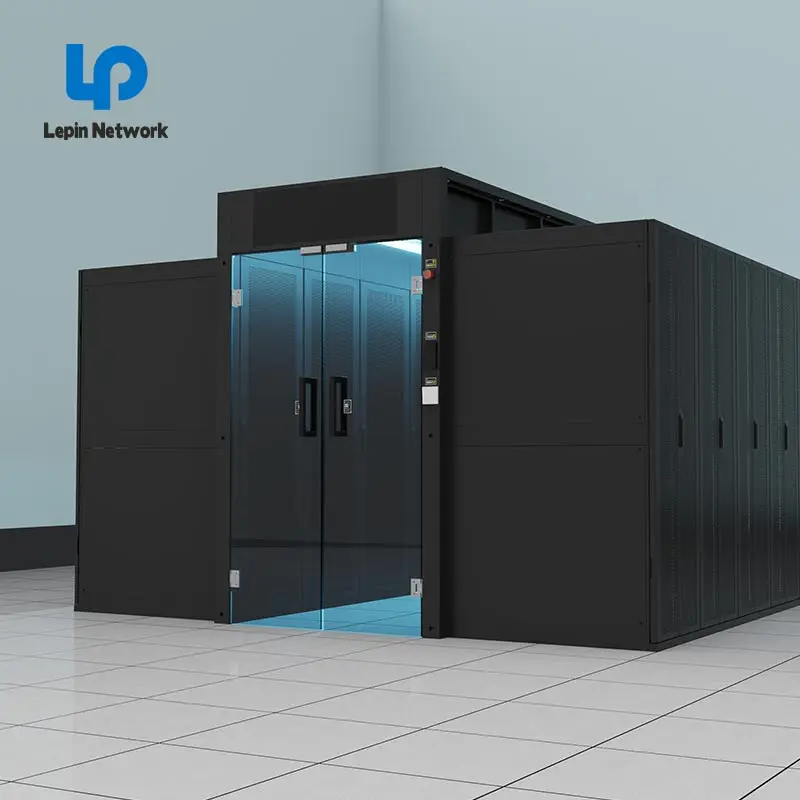 ningbo lepin factory  custom glass door cold containment  aisle 42u KH KA network cabinet Fire linkage control unit F TYPE