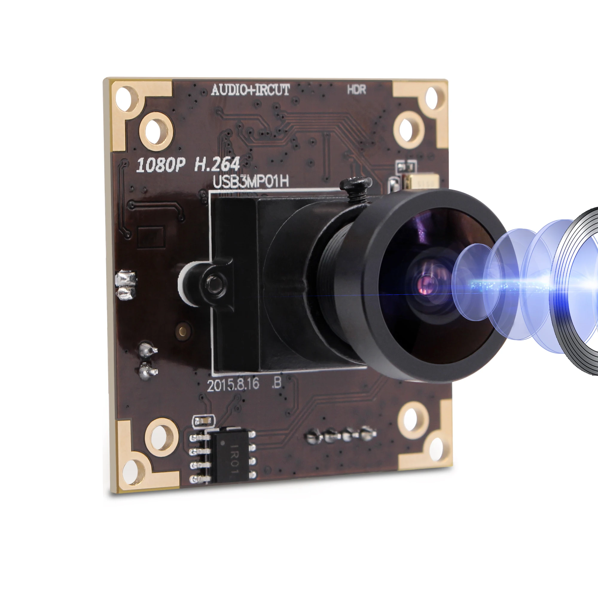 ELP Web Cam WDR H.264 HD 30fps 3mp Audio Camera PCB Mini Board Industrial Camera Module Wide Angle with 2.9mm lens