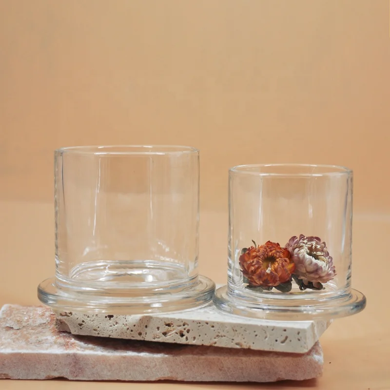 luxury glass candle holders decorative container jars artware wedding glass candle jar for gift