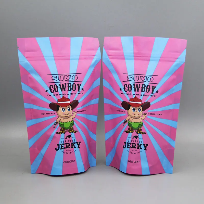 Wholesale Beef Jerky Small Packs Custom Ziplock Beef Jerky Packaging Bag With Logo