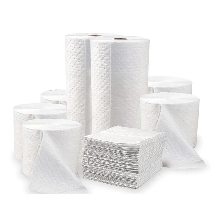 JM Factory Sells Well Breathable Comfortable 200-400Gsm 100% pp oil absorbent mat white oil pad spill mat