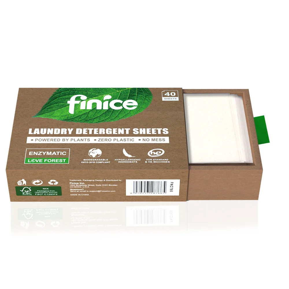 finice New trending plant extract based biodegradable eco-strips laundry detergent sheets