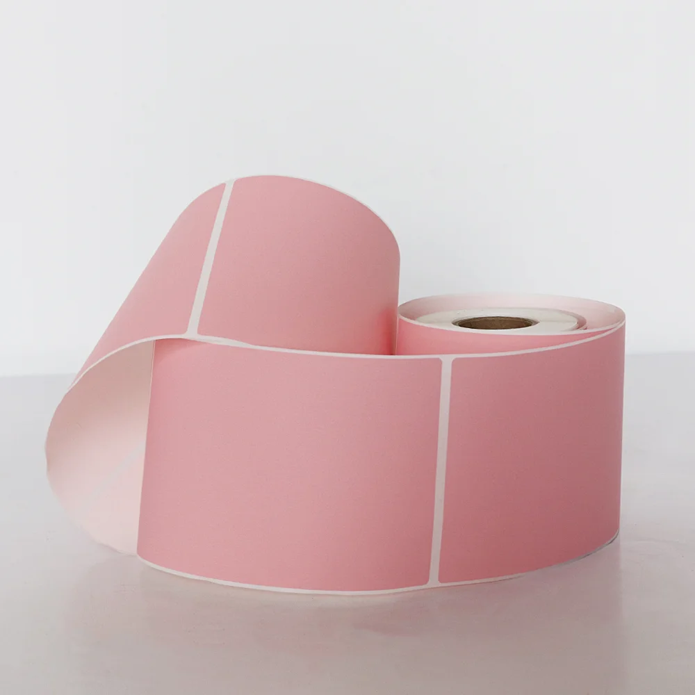 waterproof semi-glossy pink yellow color self adhesive label stickers for remind