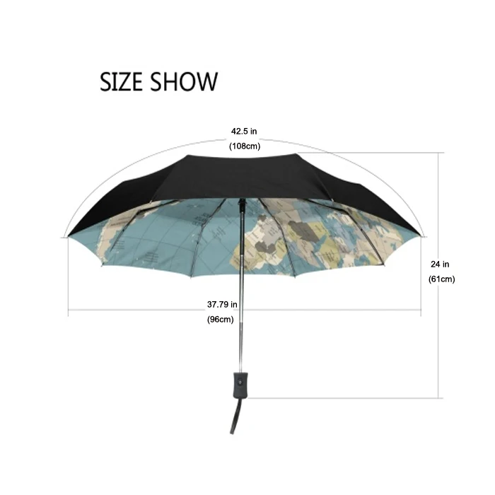 World Map Personal Customized Auto-open Outdoor Folding Umbrella