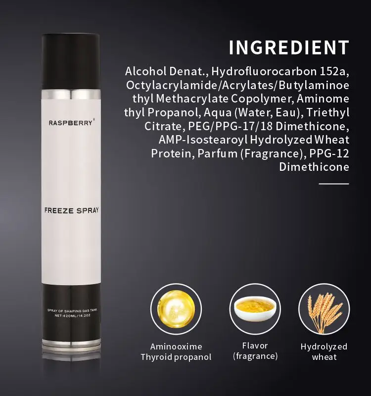 Strong Hold Freezing Finishing Glossy Hair Spray Glued Blasting Freeze Spray