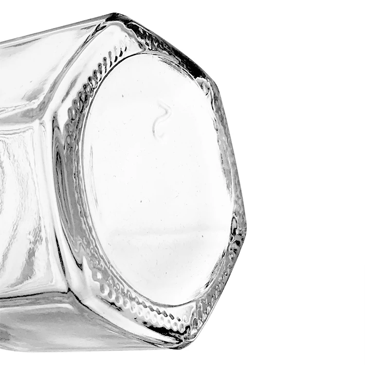 Food Grade Hexagon Magnetic Glass Spice Jars with Tinplate Metal Lid 1.5oz 45ml