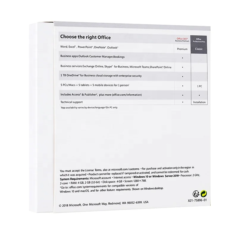 Microsoft Office Professional Plus 2019 Retail Box Lifetime for PC office pro plus 2019