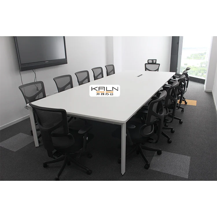 High quality big rectangle customized meeting table conference room meeting furniture boardroom training desk with socket