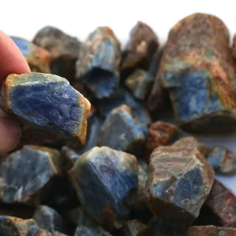 Wholesale Bulk Natural blue corundum sapphire raw material healing crystal stones