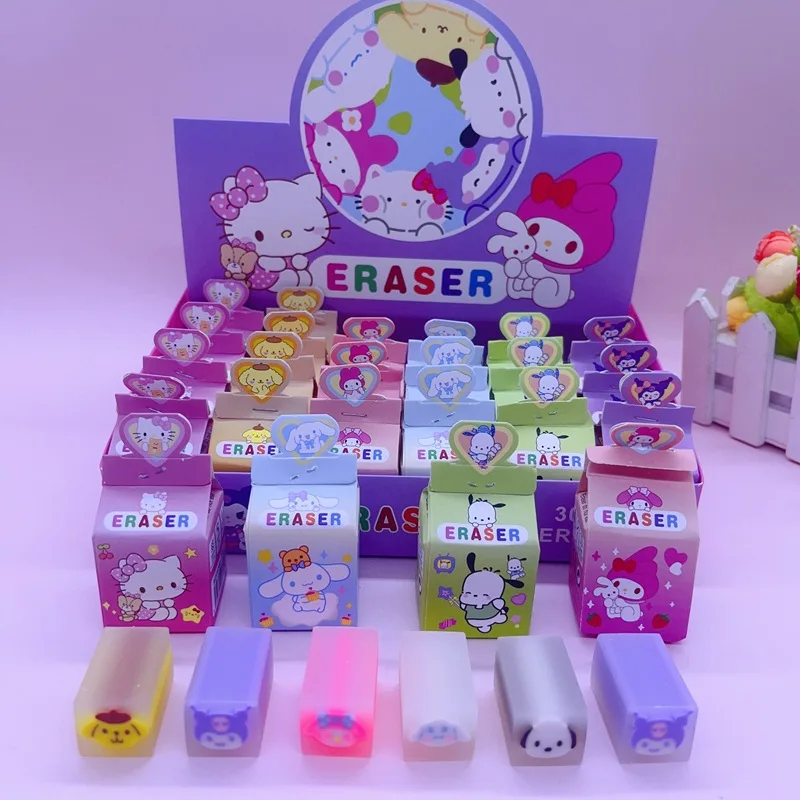 Stationery Melody Eraser, Blind box Kuromi Eraser, Cartoon Surprised KT eraser for kids