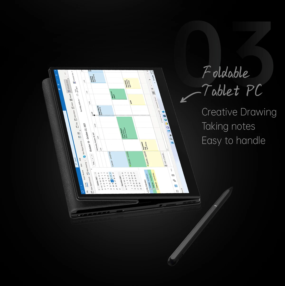 2TB Computer business laptops i7 processor 12th 10inch touch screen with leather case brand new laptop tablet pc