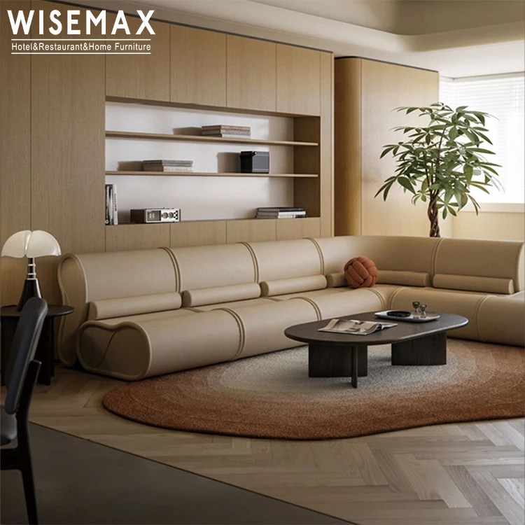 WISEMAX FURNITURE luxury living room sofas fabric big size modular sectional sofa set with ottoman velvet fabric floor sofa set