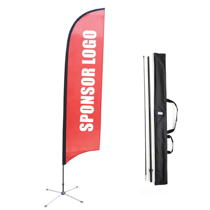 Weihai Wisezone top selling carbon fiber outdoor flying style wing beachflag banner rod 2.4m 3.5m 4.7m feather event flag pole