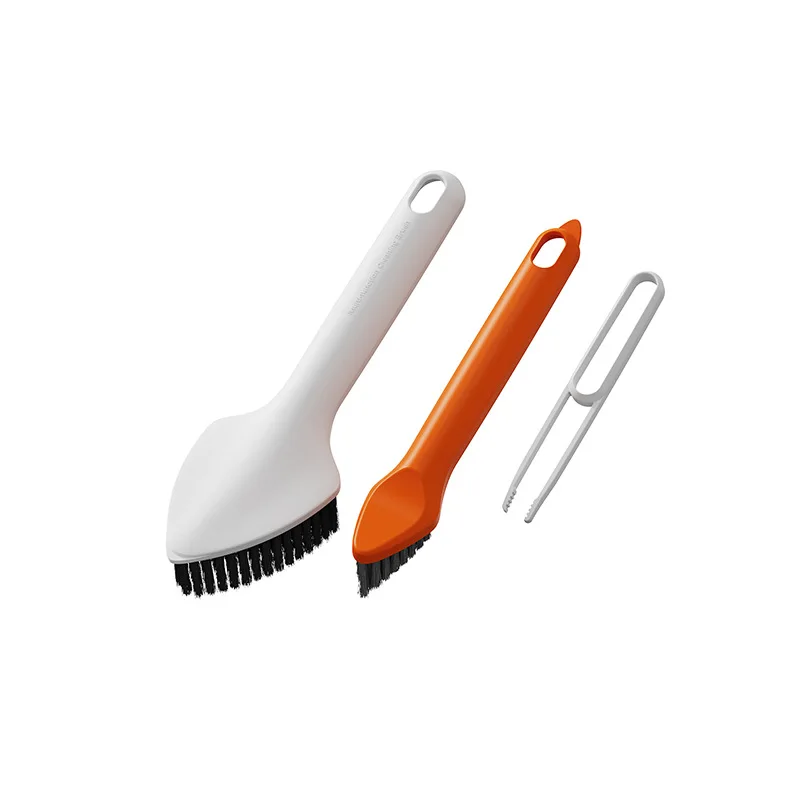 3-in-1 Multifunctional Cleaning Brush Set Magic Bathroom Floor Recessed Plastic Bristle for Thorough Crevices Cleaning