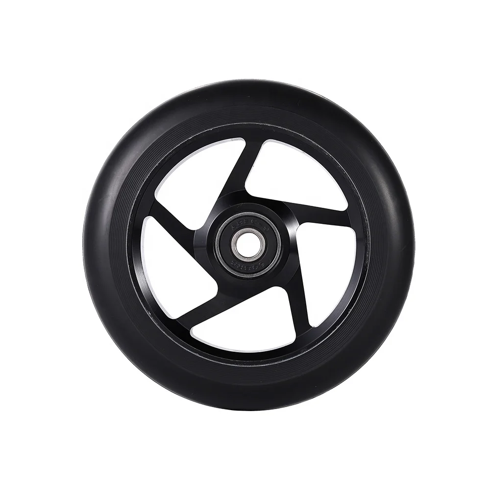 120mm Black on Black 5 Spoke  Wheels Pro Stunt Scooter Wheels  For Sale