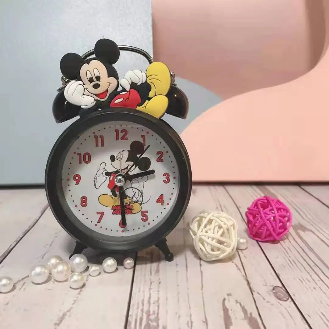 Новинка 2021, Изысканный милый ретро будильник с мультяшным рисунком Микки из сплава и силикона, будильник