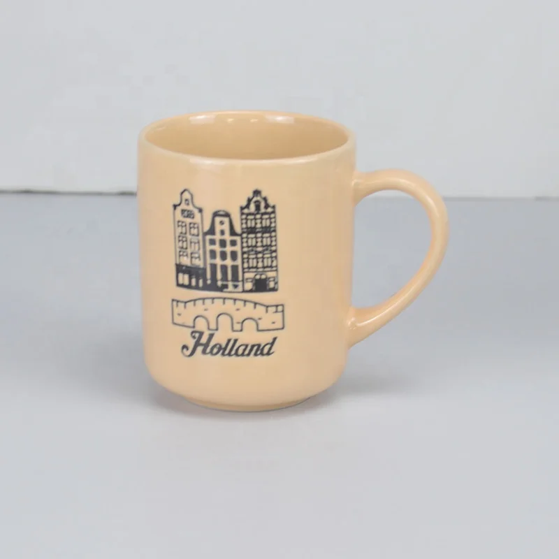Factory Price Wholesale Custom Printed Silk Screen Stoneware Windmill Ceramic Souvenirs  Gift Coffee Mugs Personalized Design