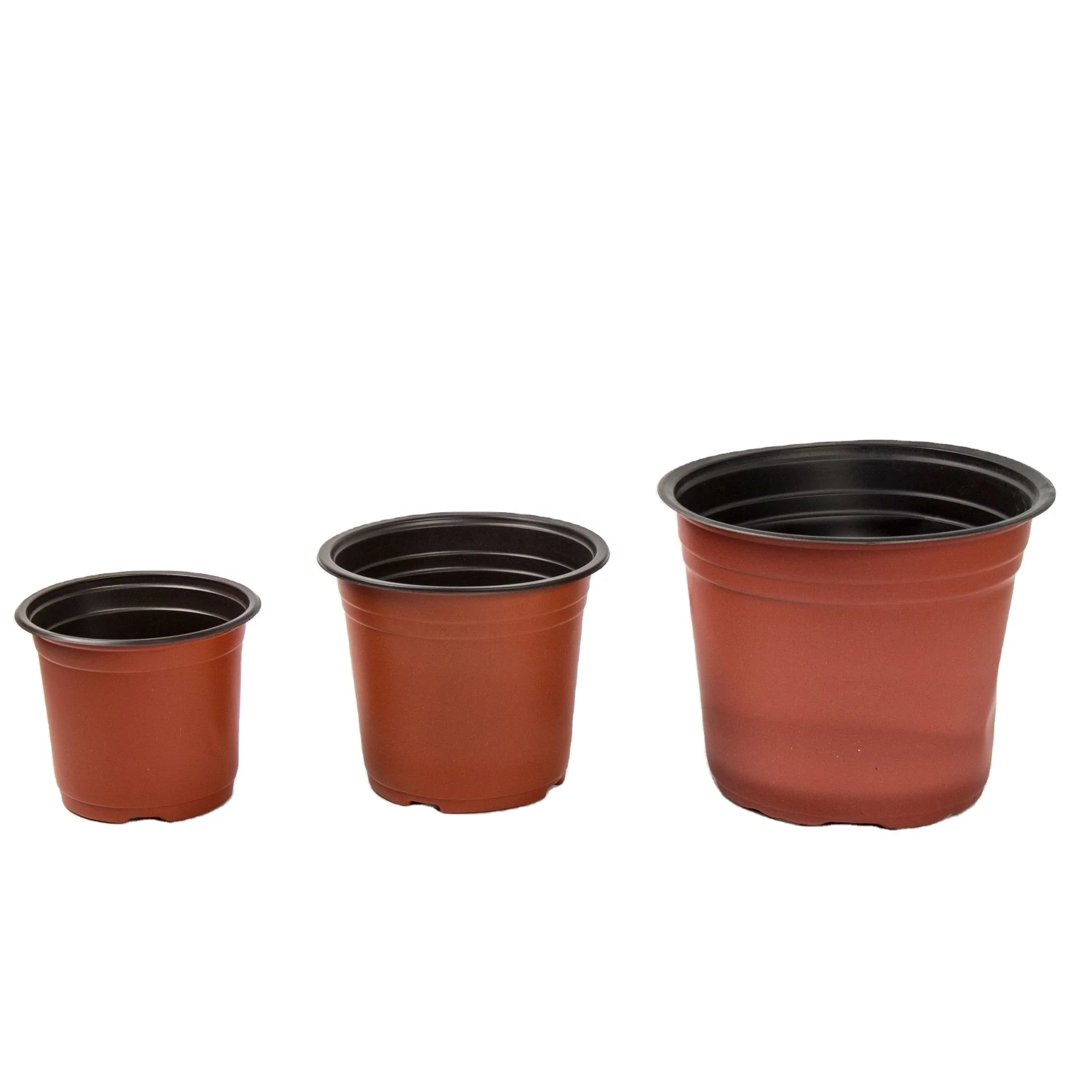 Lixin Sell Well 2 3 4 10 14 Cm Gallon Black Red Cactus Planter Two-colors Recycled Seedling Plastic Nursery Pots