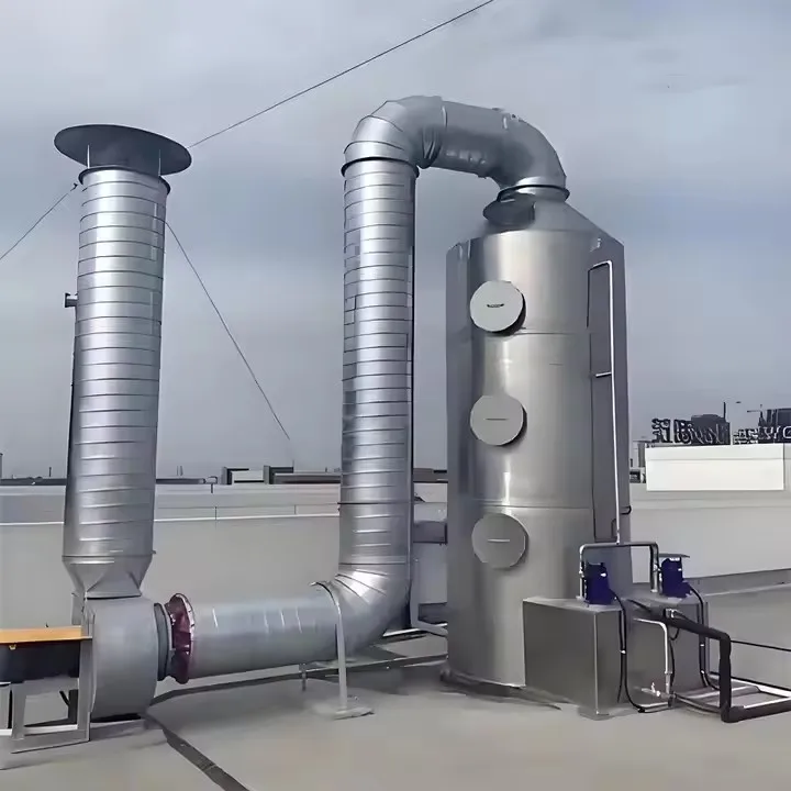 Stainless Steel Spray Tower Deterg Cyclone Mixing Spray Tower Cyclone Industrial Plastic Waste Gas Treatment Equipment