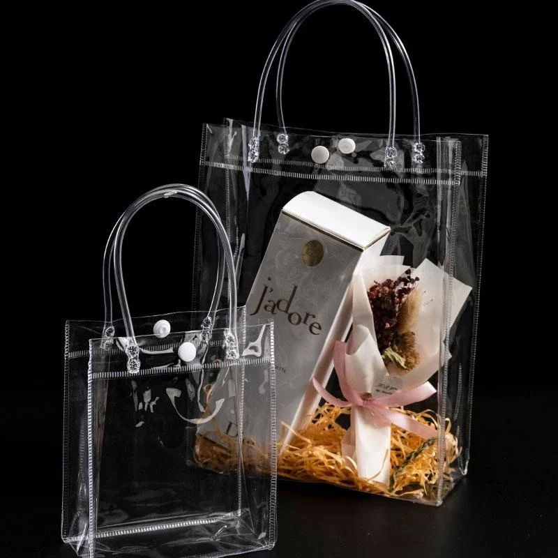 Promotion Environmentally New Tote PVC Shoulder Transparent plastic Shopping Bag