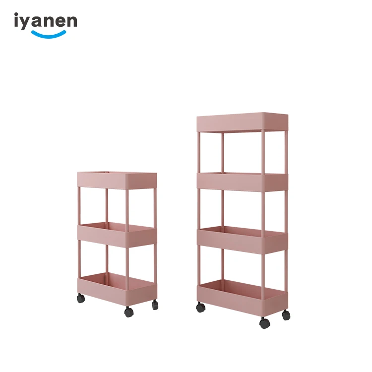 IYANEN Multiple Tiers Movable Space Saving Design Home Kitchen Bathroom Organizer Rolling Tool Storage Racking Trolley Cart