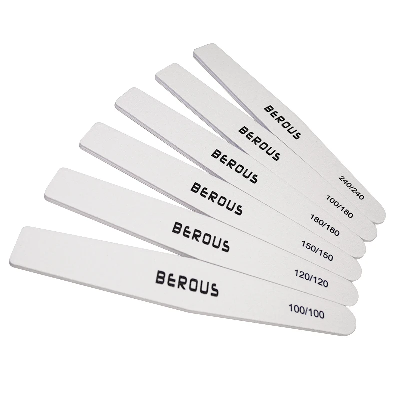Custom print logo 80/100 /180 zebra white professional nail file disposable Double Sides Nail File for nail beauty