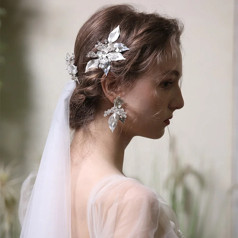 Большой с украшением в виде кристаллов Свадебные туфли со стразами заколки для волос Необычные декоративные свадебные аксессуары