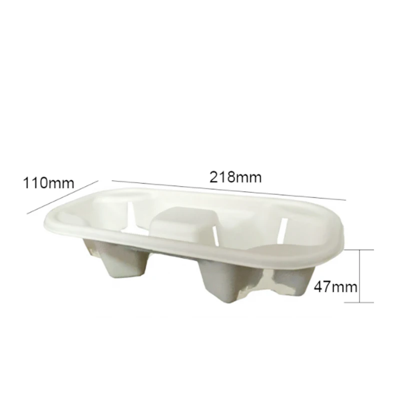 
Wholesale Coffee Cup Holder Recycled Paper Pulp Molded 2 Cup Paper Cup Holder Tray 